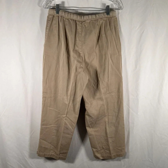 Coldwater Creek Pants Womens Medium Tan Drawstring Pockets Button Zip - Picture 7 of 10